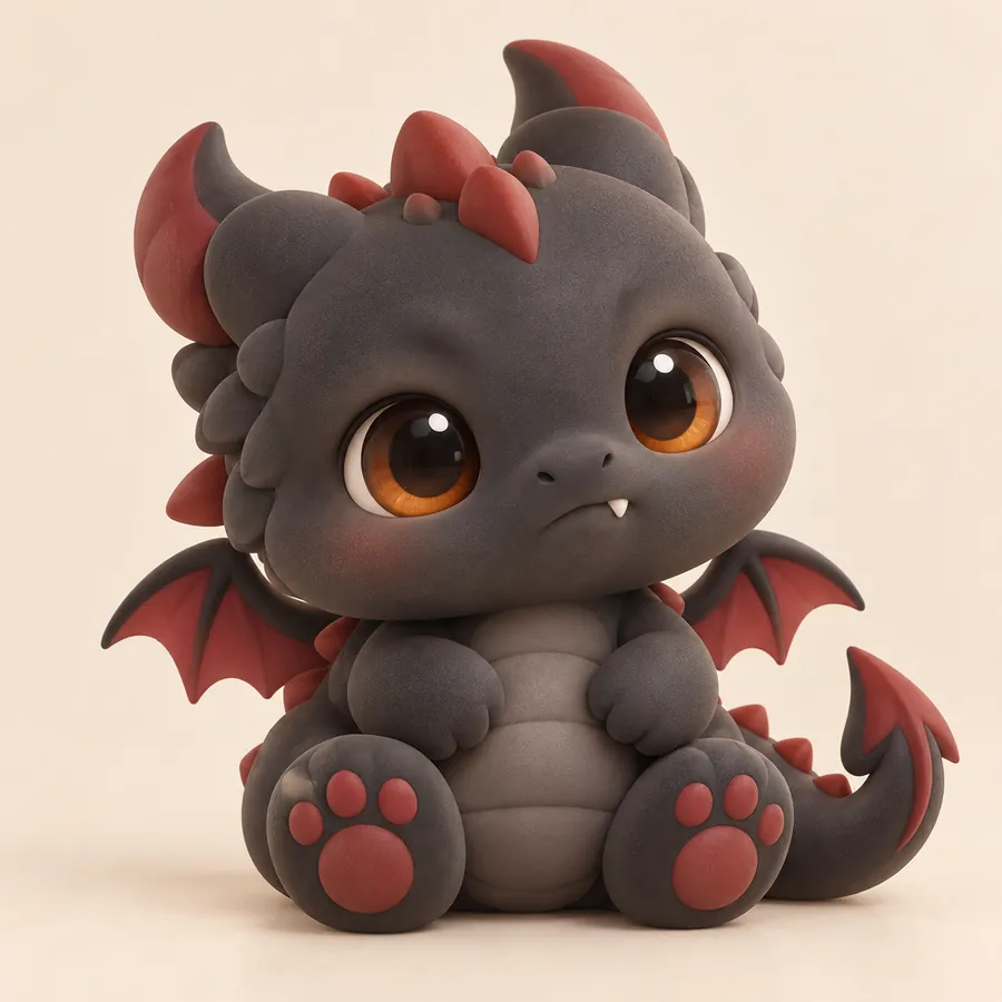 小黑龙 Dragen 坐着